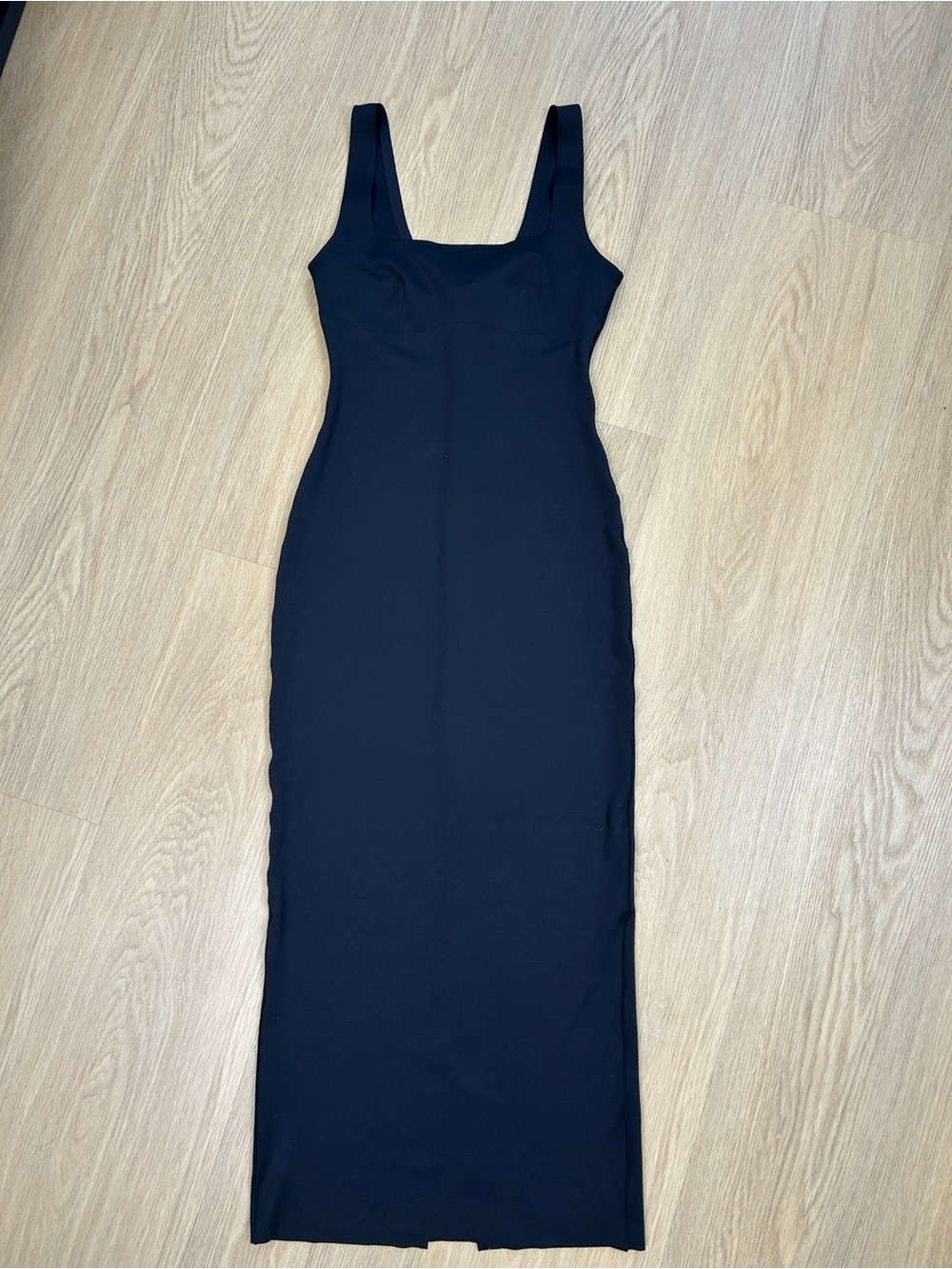 NWT Zara 1355/005/800 Polyamide Square Neck Bodycon Seamless Midi Dress M - Picture 3 of 7